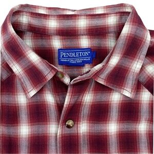 Pendleton Men’s Plaid Snap Button Long Sleeve Lightweight Shirt Size Large
